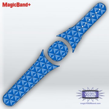 Abstract Triangles in Blue MagicBand+ Skin