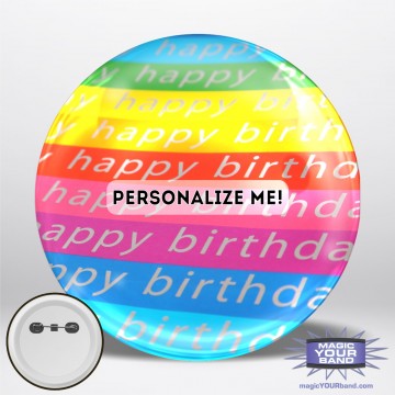 Rainbow Happy Birthday Button