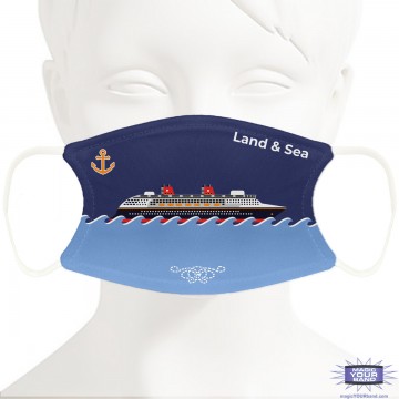 Land And Sea Design Face Mask - Personalized