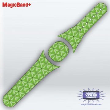 Abstract Triangles in Green MagicBand+ Skin