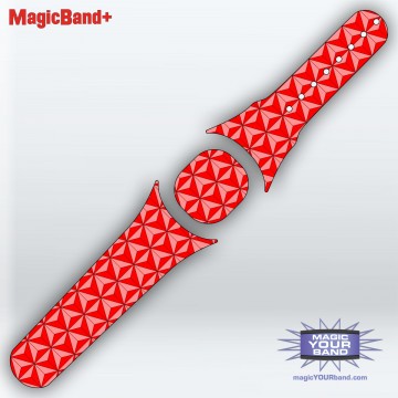 Abstract Triangles in Red MagicBand+ Skin