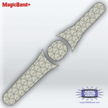 Abstract Triangles in Silver MagicBand+ Skin